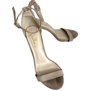 Lulus Beige Suede High Heel Sandals With Ankle Strap Buckle - Size 7.5